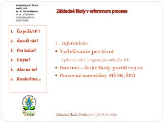 Základné školy v reformnom procese