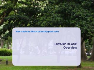 OWASP CLASP Overview