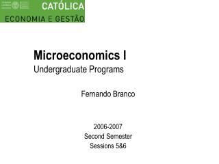 Microeconomics I