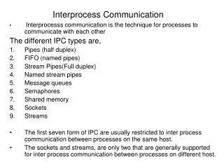 Interprocess Communication