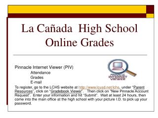 La Cañada High School Online Grades