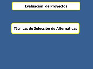 Evaluación de Proyectos