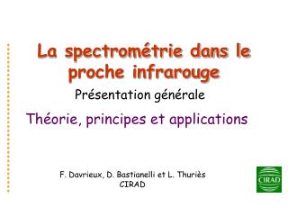 La spectrométrie dans le proche infrarouge