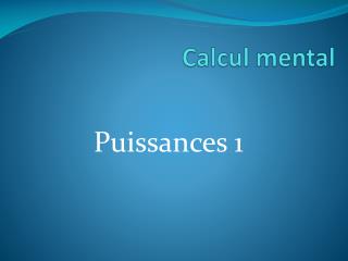 Calcul mental