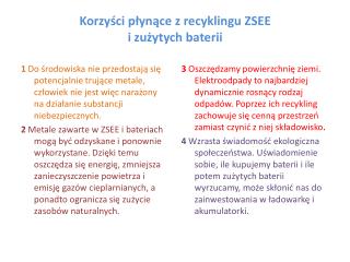 Korzyści płynące z recyklingu ZSEE i zużytych baterii