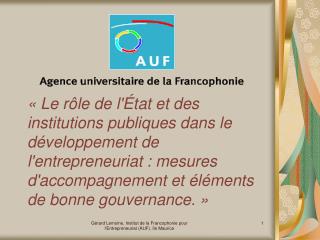 1 – La création d’entreprises, facteur du développement économique