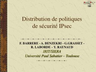 Distribution de politiques de sécurité IPsec