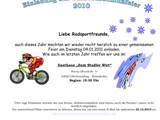 Liebe Radsportfreunde,