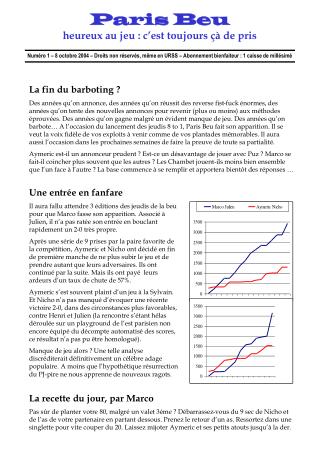 Paris Beu heureux au jeu : c’est toujours çà de pris