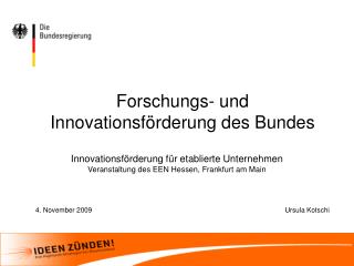 Forschungs- und Innovationsförderung des Bundes