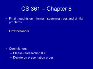 CS 361 – Chapter 8