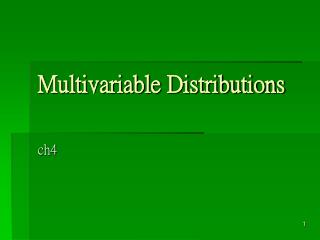 Multivariable Distributions