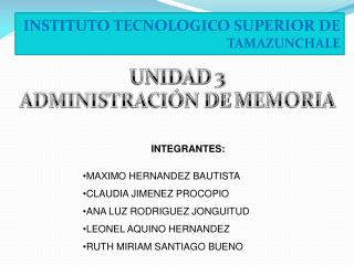 INSTITUTO TECNOLOGICO SUPERIOR DE TAMAZUNCHALE