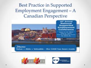 Best Practice in Supported Employment Engagement – A Canadian Perspective