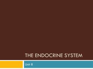 The Endocrine System