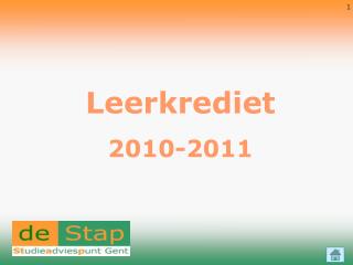 Leerkrediet 2010-2011