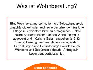 Was ist Wohnberatung?