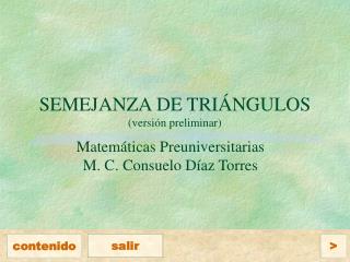 SEMEJANZA DE TRIÁNGULOS (versión preliminar)