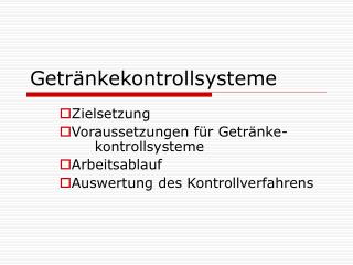 Getränkekontrollsysteme
