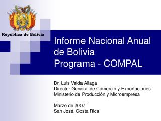 Informe Nacional Anual de Bolivia Programa - COMPAL