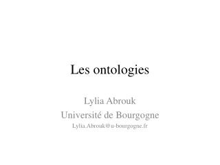 Les ontologies