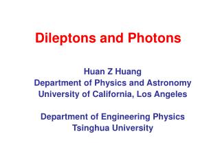 Dileptons and Photons