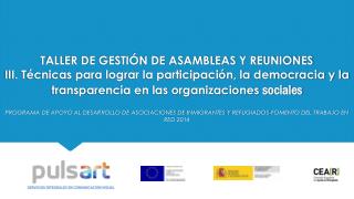 Para acabar con la Reunionitis …