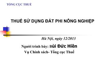 TỔNG CỤC THUẾ