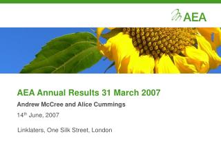 AEA Annual Results 31 March 2007