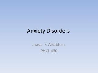 Anxiety Disorders