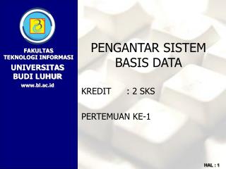 PENGANTAR SISTEM BASIS DATA