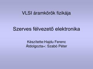 Szerves félvezető elektronika