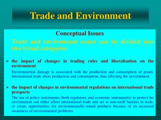 Trade and Environment