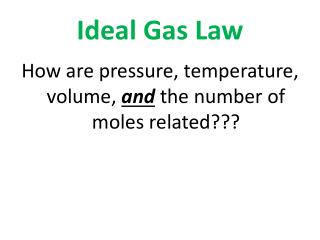 Ideal Gas Law