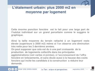 L’étalement urbain: plus 2000 m2 en moyenne par logement