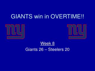 GIANTS win in OVERTIME!!