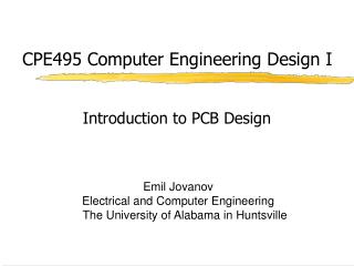 CPE495 Computer Engineering Design I