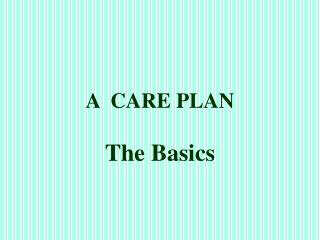 A CARE PLAN