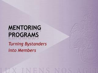 MENTORING PROGRAMS