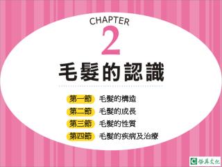 第一節　毛髮的構造 第二節　毛髮的成長 第三節　毛髮的性質 第四節　毛髮的疾病及治療