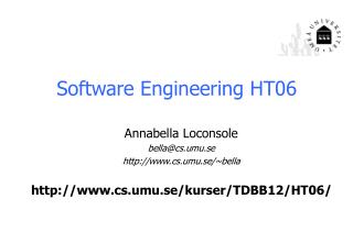 Software Engineering HT06