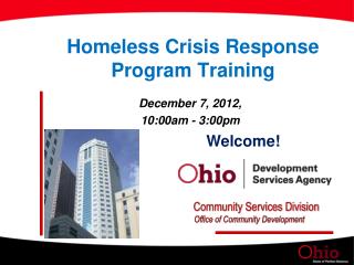 Homeless Crisis Response Program Training