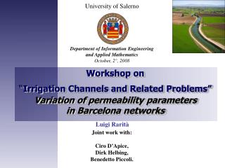 Workshop on “Irrigation Channels and Related Problems” Variation of permeability parameters