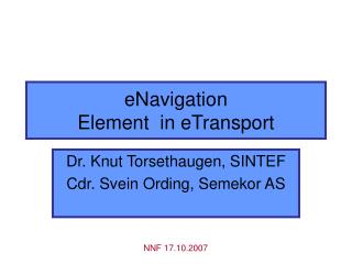 eNavigation Element in eTransport
