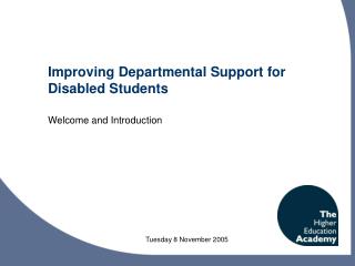 Improving Departmental Support for Disabled Students