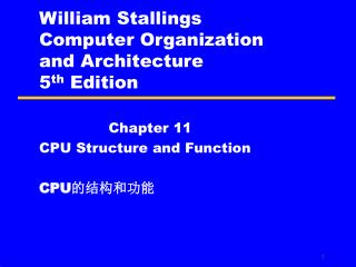 William Stallings Computer Organization and Architecture 5 th Edition