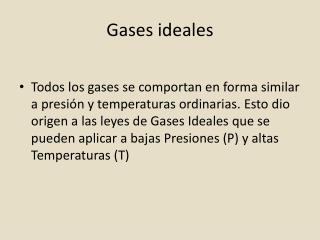 Gases ideales