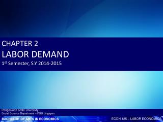 CHAPTER 2 LABOR DEMAND 1 st Semester, S.Y 2014-2015