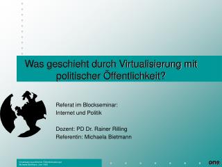 Was geschieht durch Virtualisierung mit politischer Öffentlichkeit?
