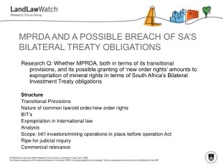 MPRDA AND A POSSIBLE BREACH OF SA’S BILATERAL TREATY OBLIGATIONS